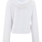 Rhinestone Sprayed Logo Hoodie - White