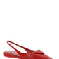 Brushed Leather Slingback Ballerinas - Red