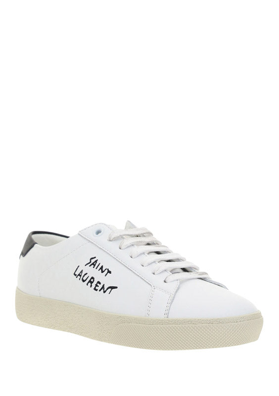 Court Classic SL/06 Embroidered Sneakers in Leather - Optic White