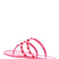 Rockstud Flat Rubber Sandal - Pink.