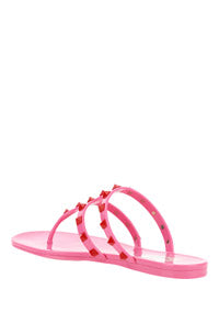 Rockstud Flat Rubber Sandal - Pink.
