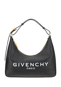 Small Moon Cut Out Bag in 4G Coated Canvas - Black.