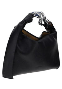Small Chain Hobo Shoulder Bag - Black