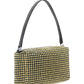 Heiress Medium Pouch in Rhinestone Mesh - Yellow