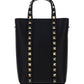 Rockstud Calfskin Leather Tote - Black.
