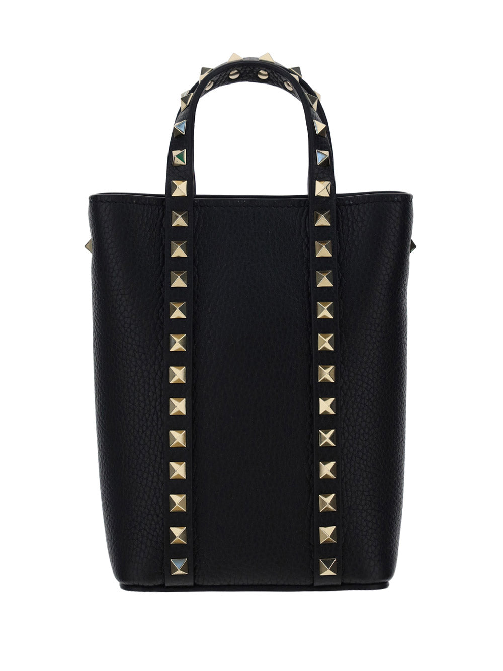 Rockstud Calfskin Leather Tote - Black.
