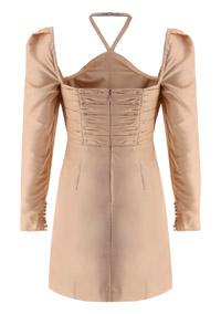 Taffeta Mini Dress -Taupe