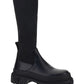 Calfskin and Stretch Mesh Boots - Black
