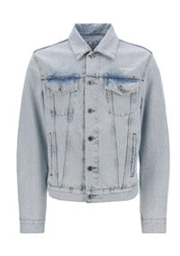 Diagonal Tab Slim Denim Jacket