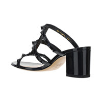 Rockstud Calfskin Leather Slide Sandal 60 Mm - Black