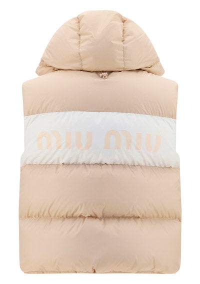 Nylon Down Vest - Peach Pink