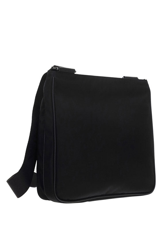 Re-Nylon and Saffiano Shoulder Bag - Black