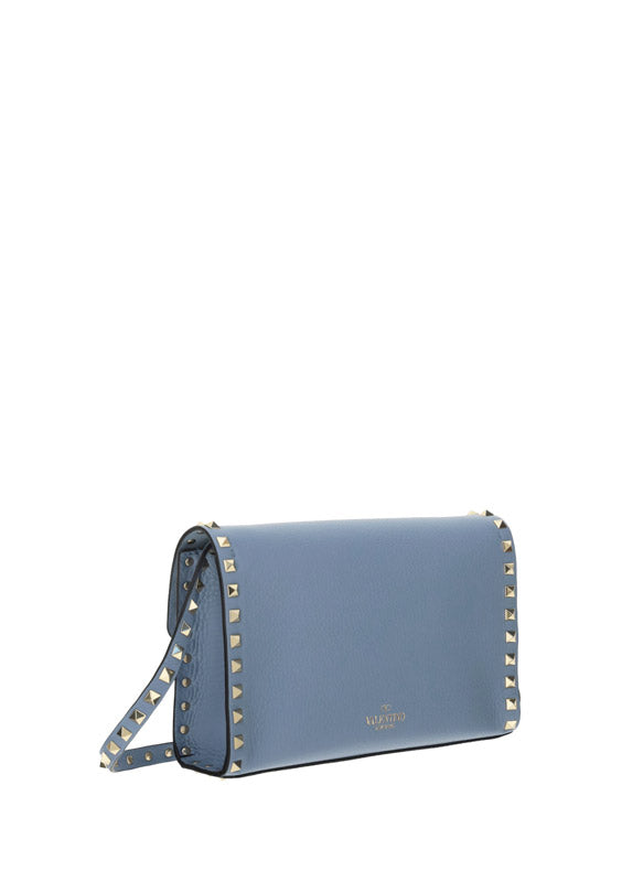 Small Rockstud Grainy Calfskin Crossbody Bag - Niagara.