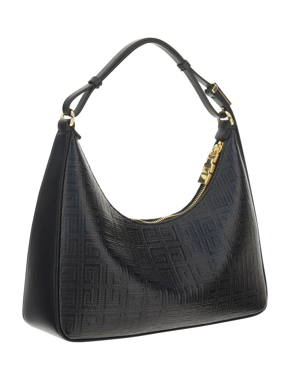 Small Moon Cut Out Bag in 4G Coated Canvas - Black.