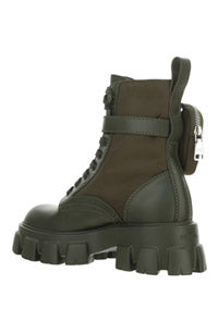 Monolith Leather and Nylon Fabric Boots - Military Green
