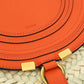 Small Marcie Cross-body Basket in Hand-Braided Raffia & Small Grain Calfskin - Rusted Orange
