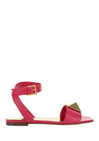 One Stud Flat Sandal in Calfskin With Maxi Stud Embellishment - Blossom