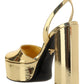 Metallic Leather Platform Sandal - Platinum