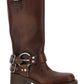 Buckled Knee-high Boots - Brown