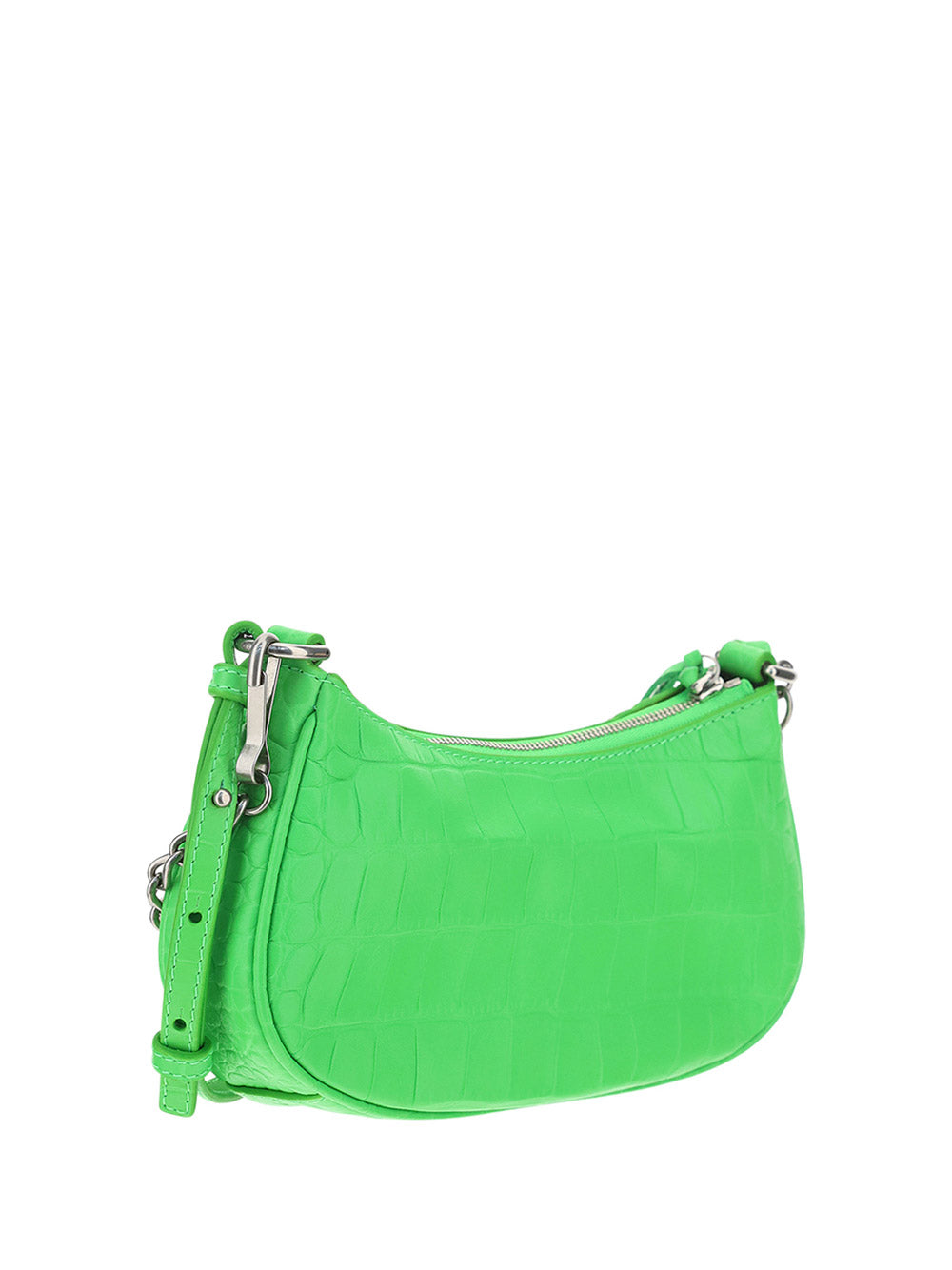 Le Cagole Mini Purse With Chain Crocodile Embossed - Green