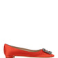 Hangisi Satin Flats - Red