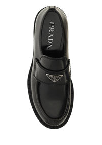 Brushed Leather Loafers - Black
