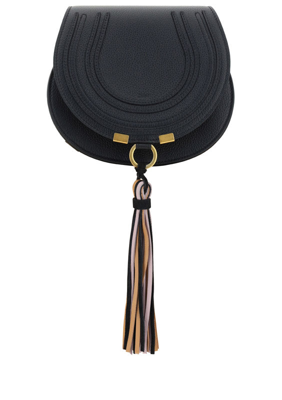 Marcie Small Saddle Bag - Black