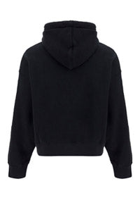 Curved Logo Hoodie - Black White