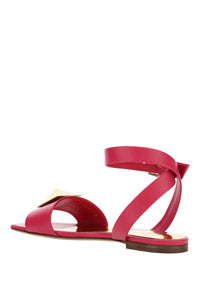 One Stud Flat Sandal in Calfskin With Maxi Stud Embellishment - Blossom