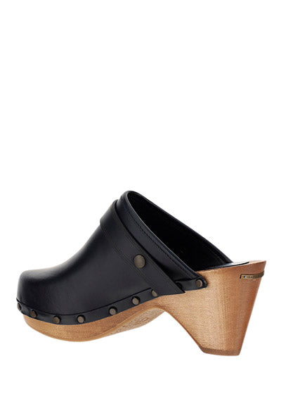 Titya Leather Clogs - Black