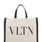 Small VLTN Print Canvas Tote Bag - Ivory