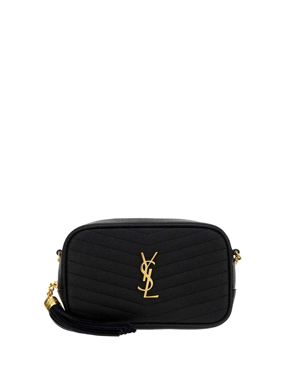 Lou Mini Bag In Quilted Grain De Poudre Embossed Leather - Black