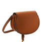 Marcie Nano Saddle Bag in Grained Calfskin - Tan