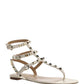 Rockstud Calfskin Flat Flip-Flop Sandal - Light Ivory