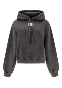 Puff Logo Hoodie in Terry - Grey
