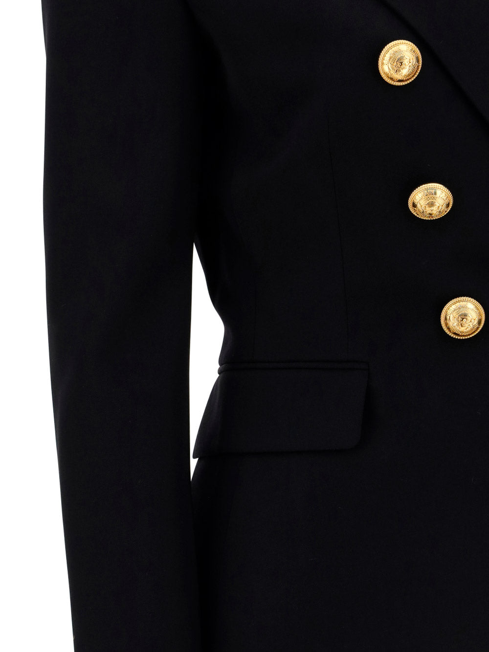 Grain de Poudre Double-Breasted Jacket - Black