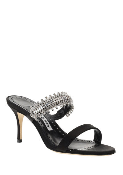 Sako Satin 70 Sandals - Black