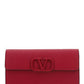 Vlogo Signature Grainy Calfskin Wallet With Chain - Blossom