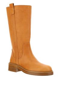 Edith Winter Boot In Vegetal Calfskin - Tan