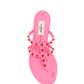 Rockstud Flat Rubber Sandal - Pink.