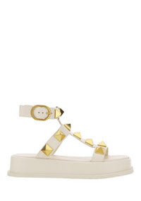 Roman Stud Calfskin Flatform Sandal 40MM - Ivory