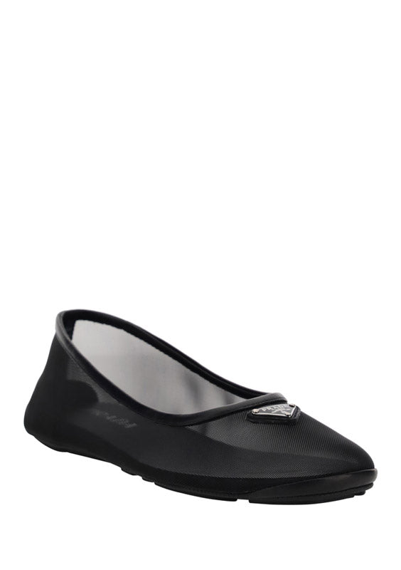 Logo Plaque & Mesh Ballerina - Black