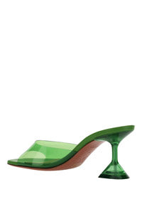 Lupita Glass 70mm PVC Mules - Green