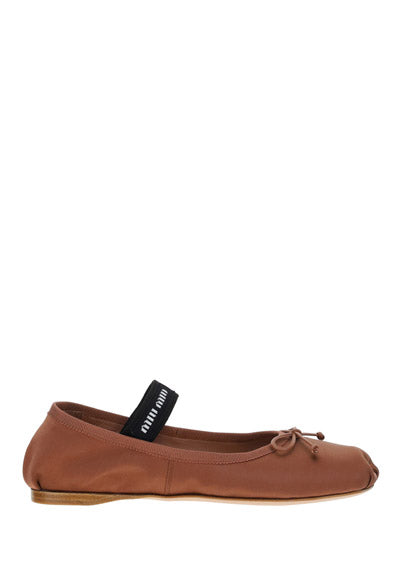 Satin Ballerinas - Cocoa Brown
