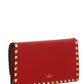 Rockstud Grainy Calfskin Chain Pouch - Red