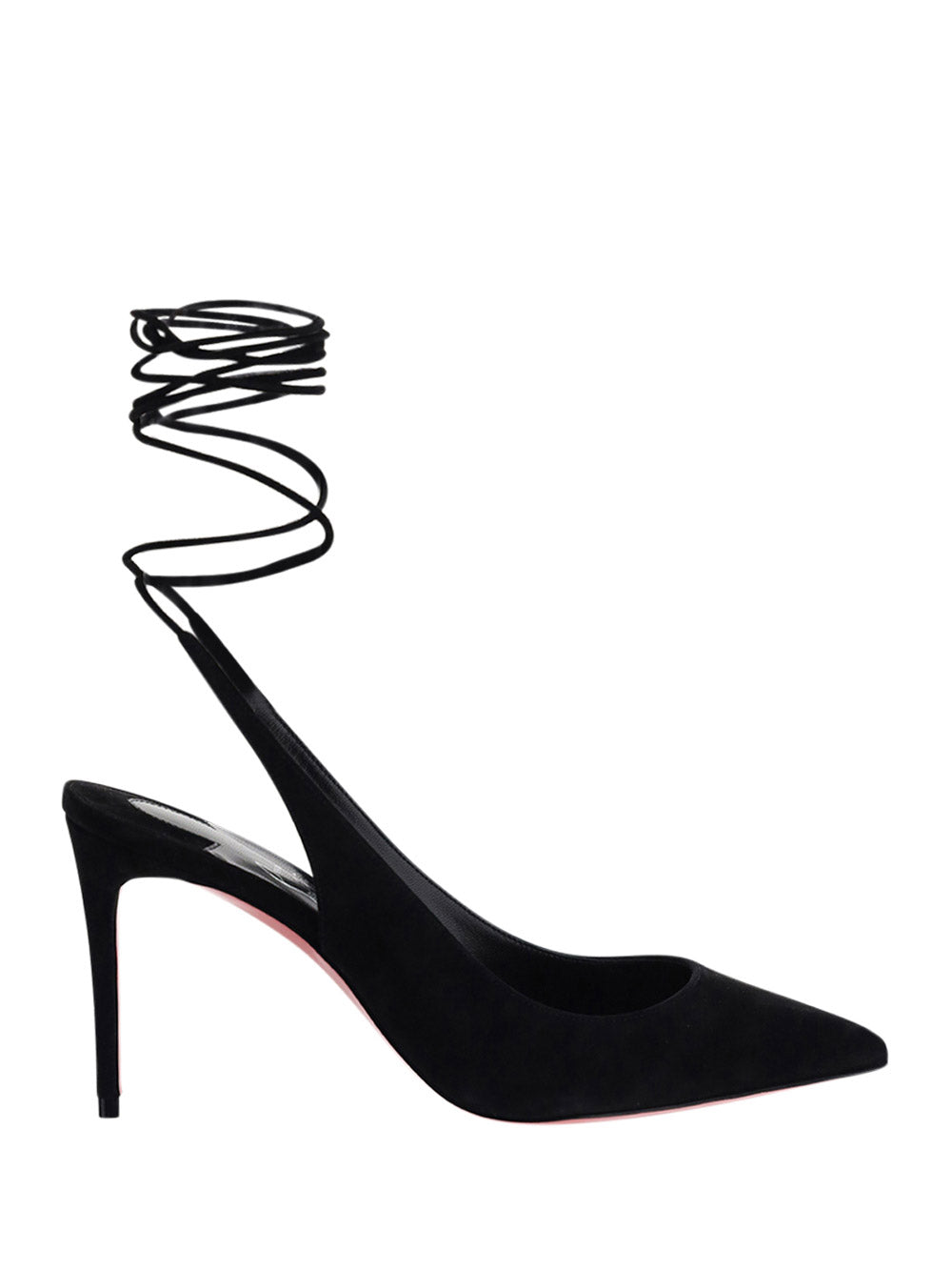 Lace-Up Kate Suede 85 Pumps - Black