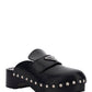 Studded Leather Clogs - Black