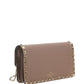 Rockstud Grainy Calfskin Chain Pouch - Poudre