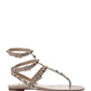 Rockstud Calfskin Flat Flip-Flop Sandal - Poudre