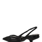 Mesh Fabric Slingback Pumps - Black